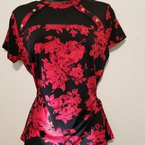 red rose blouse